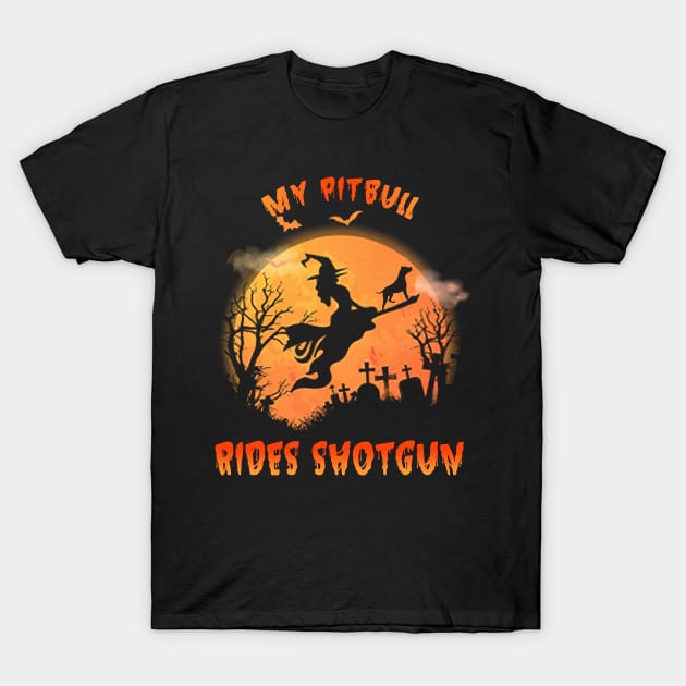 MY Pitbull RIDES SHOTGUN T-Shirt by OmegaMarkusqp